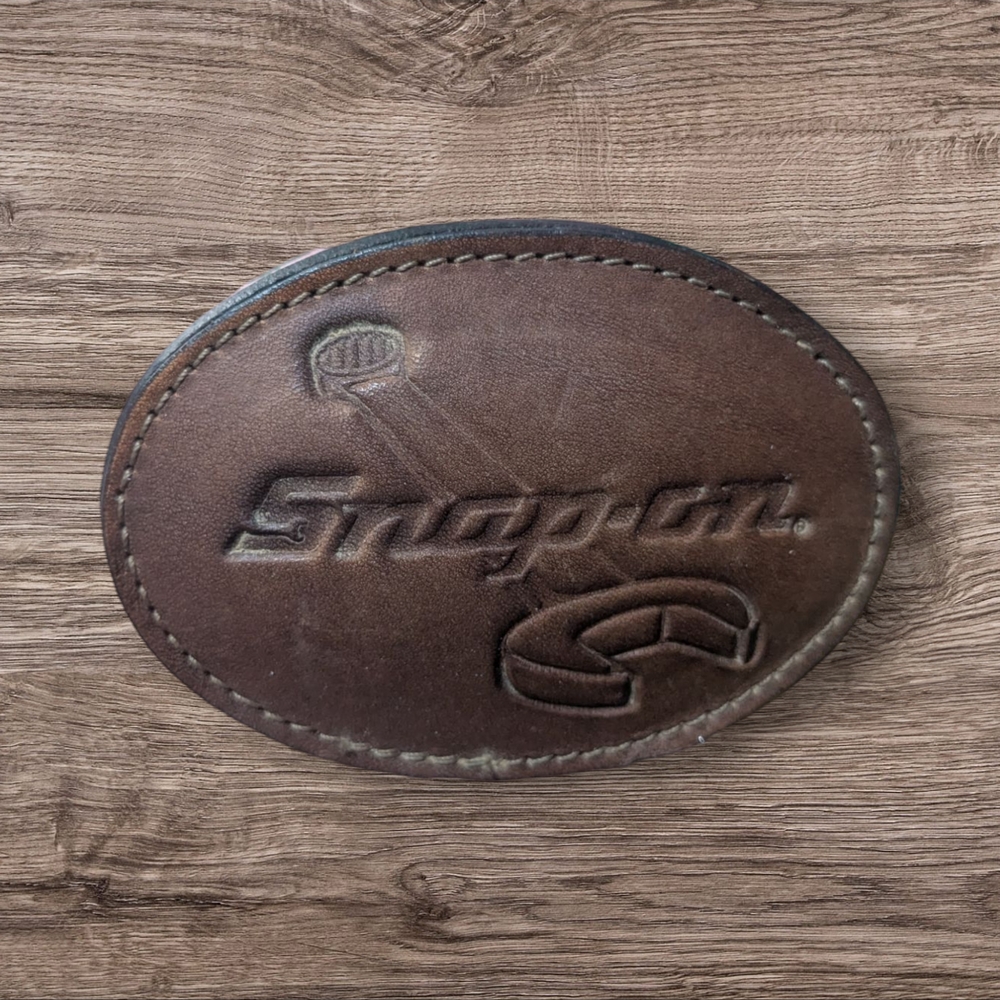 Snap-on Brown Leather Belt Buckle